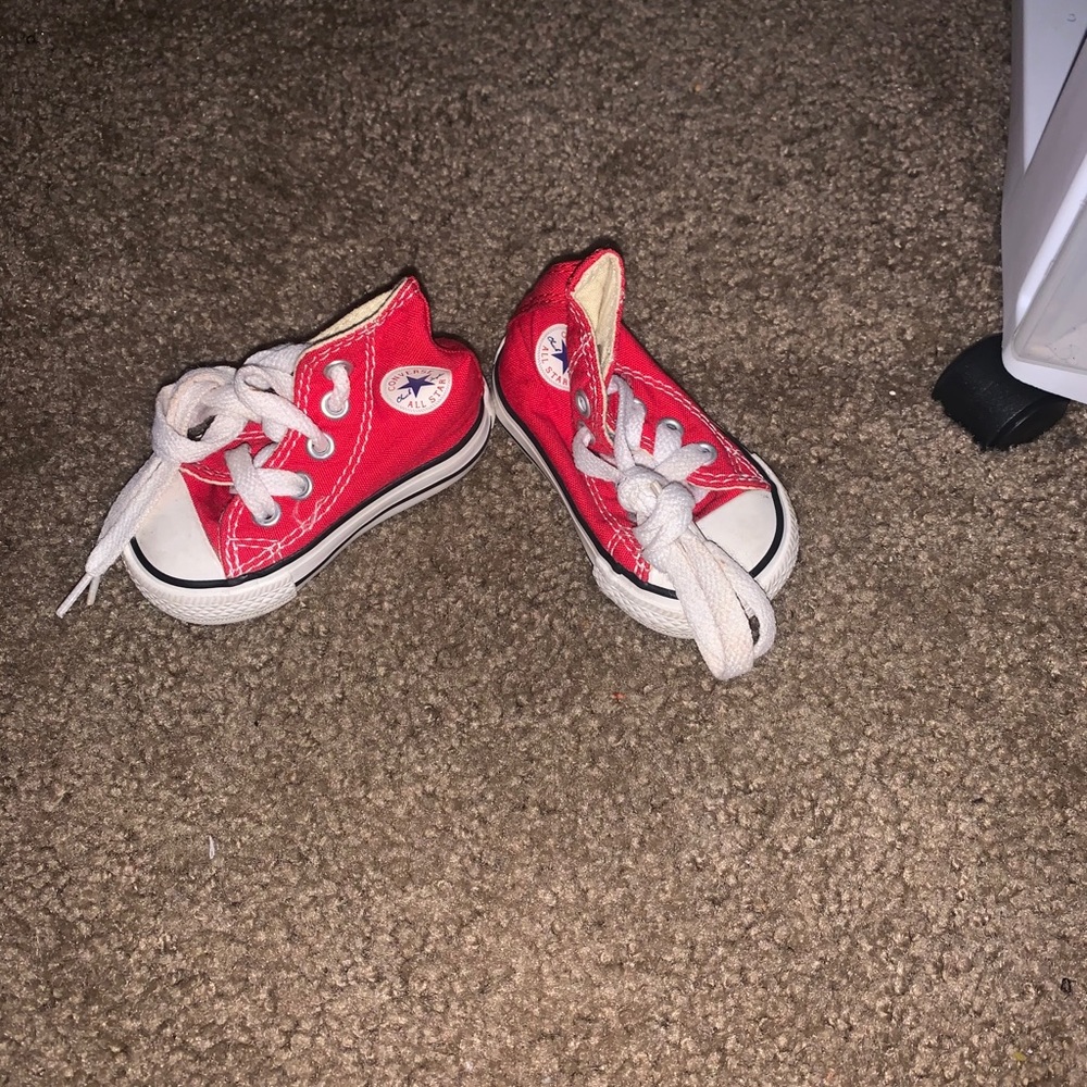 Red high top converse